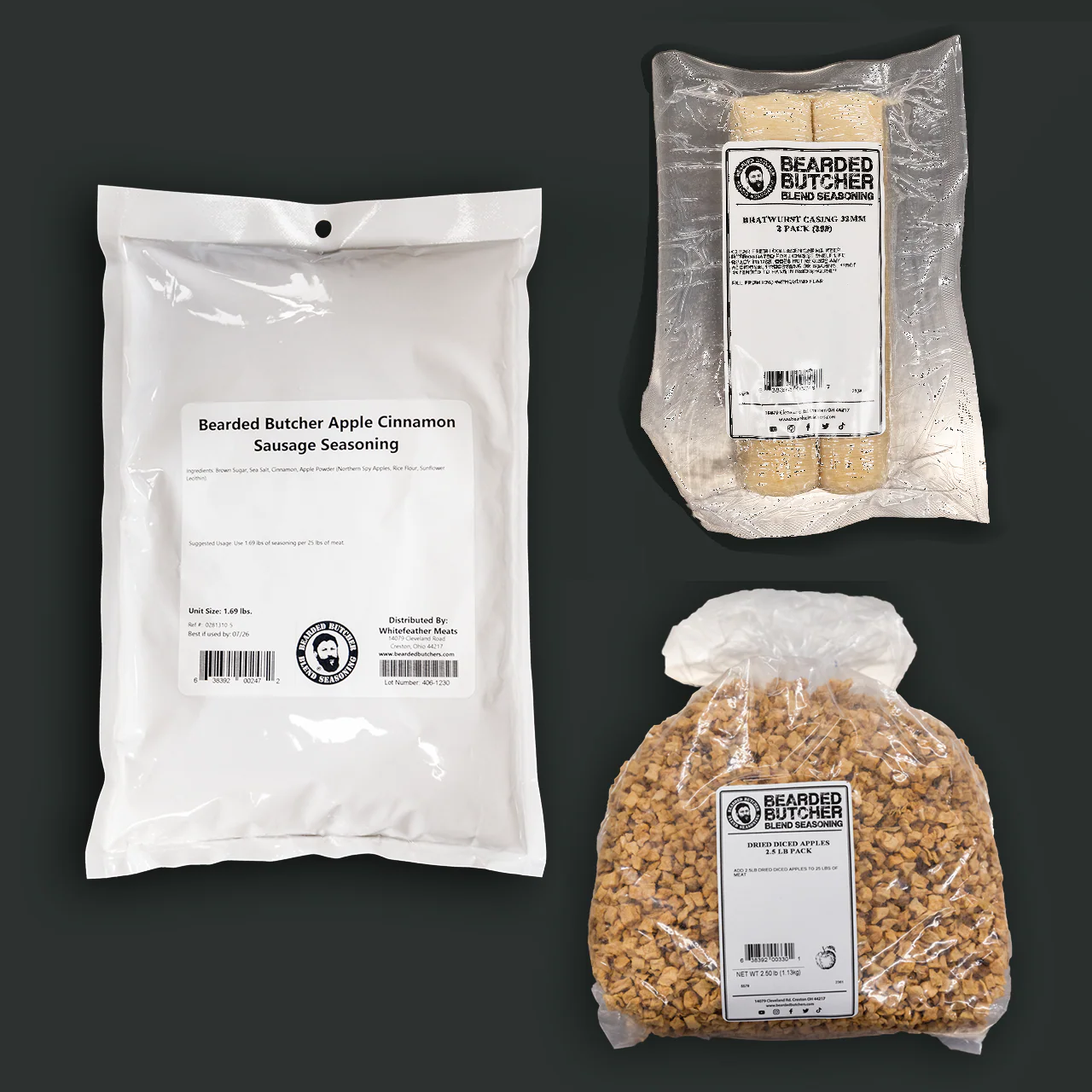 Apple Cinnamon Bratwurst DIY Kit w/ Collagen Casings - Image 3