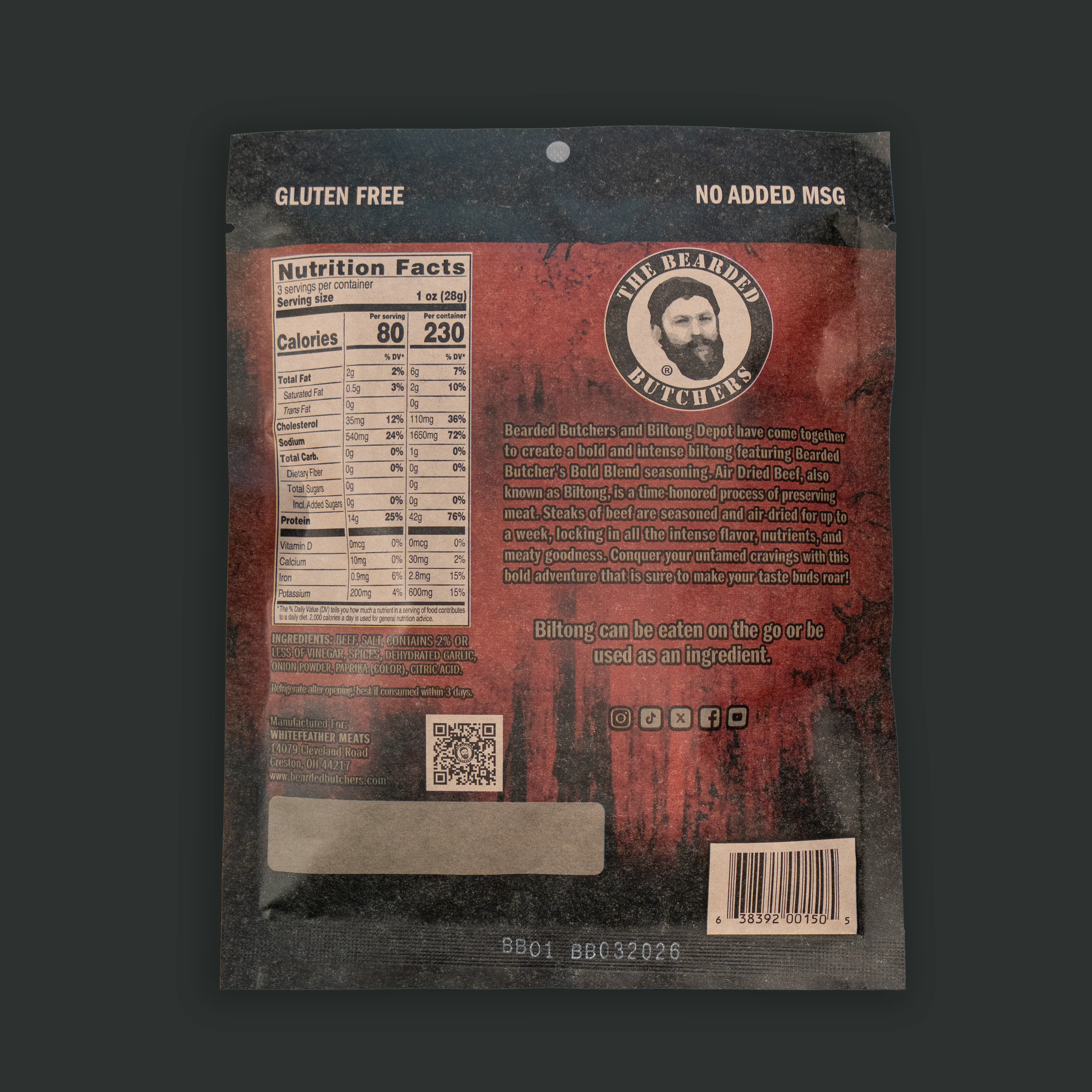 Bearded Butcher Bold Blend Biltong 3 oz Pack - Image 14