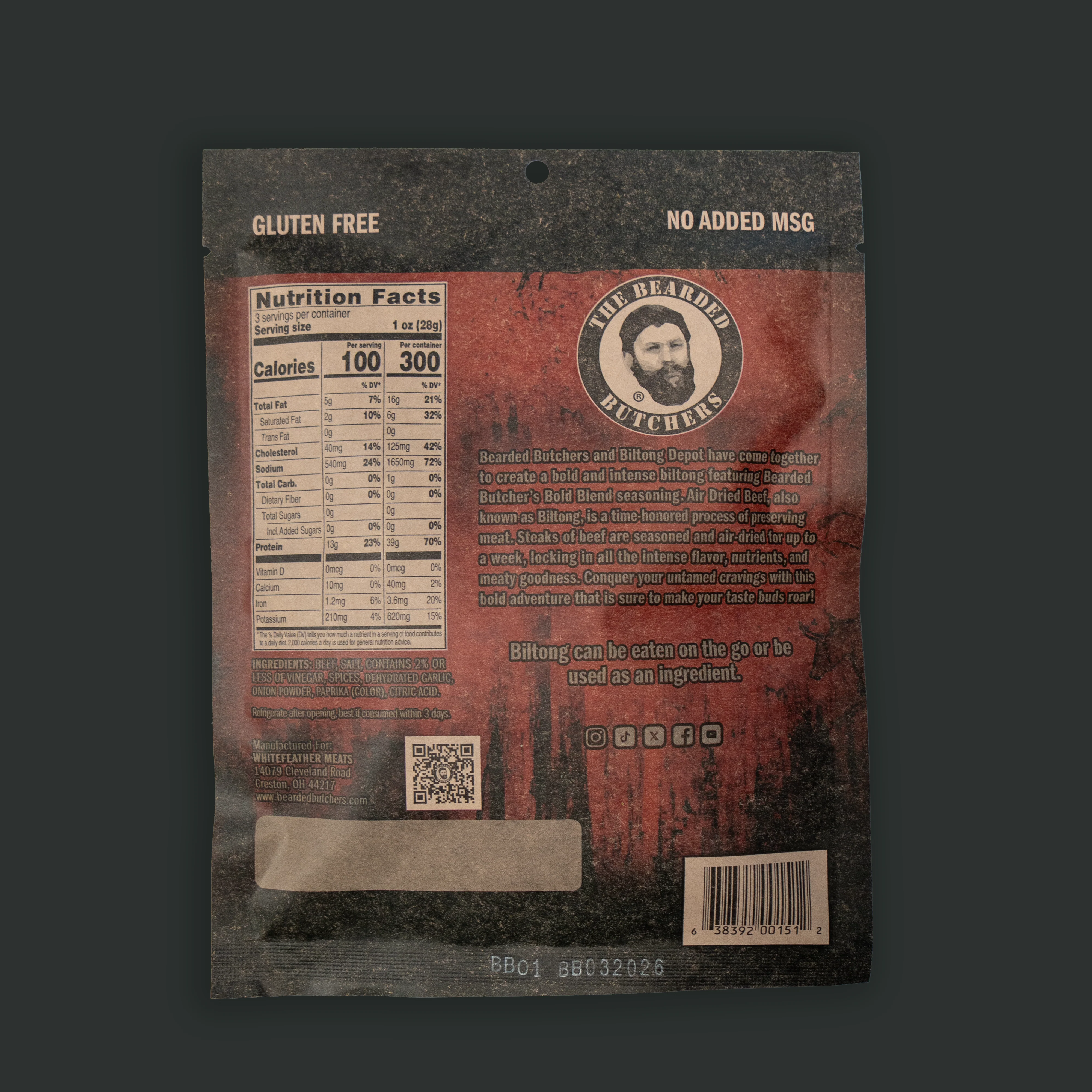 Bearded Butcher Bold Blend Biltong 3 oz Pack - Image 15