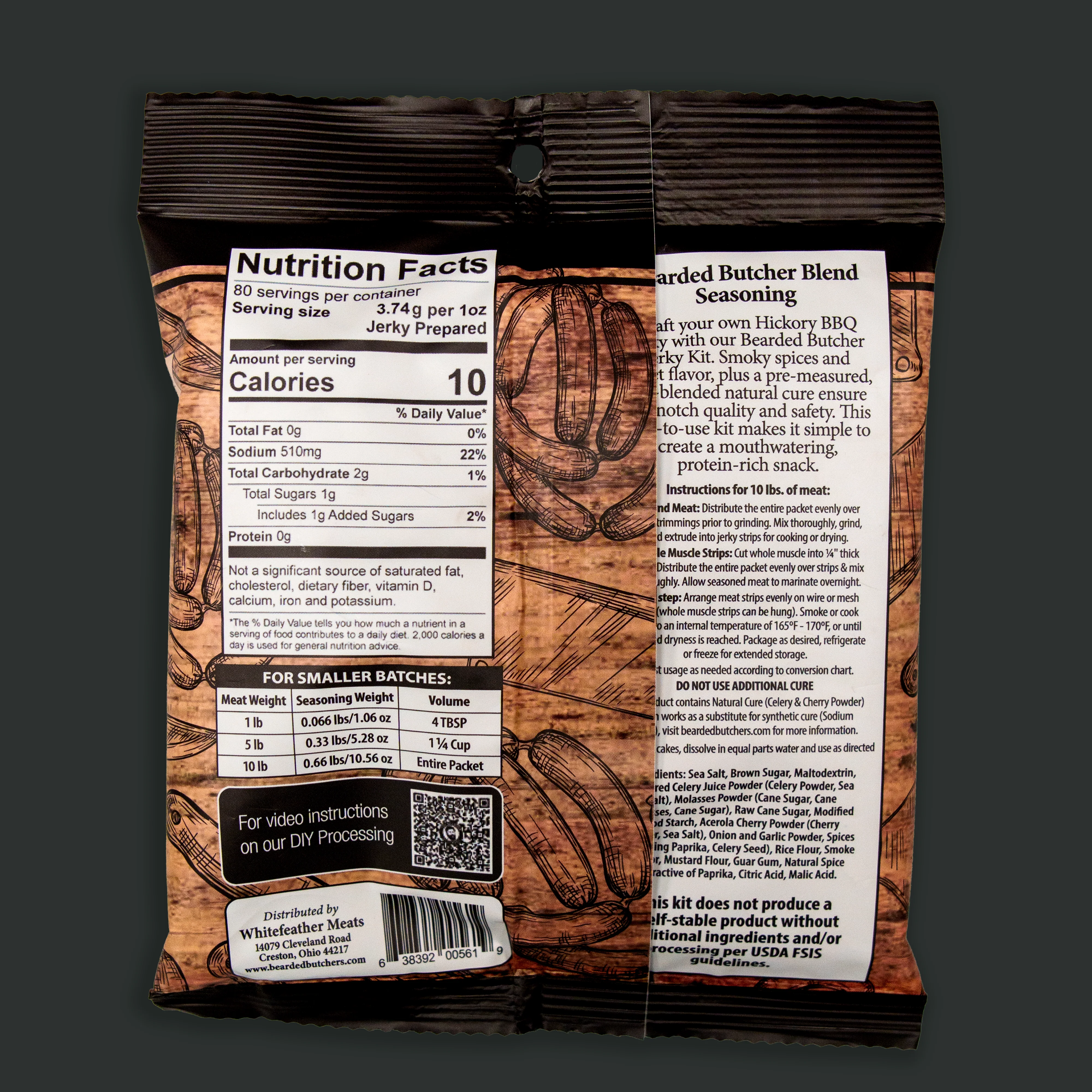 Hickory BBQ Jerky Seasoning & Natural Cure Kit for 10 lbs - Image 3